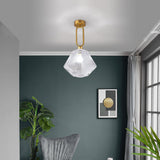 Art Deco Ceiling Light  Diamond-Cut Glass  Brass Design - Product detail 4