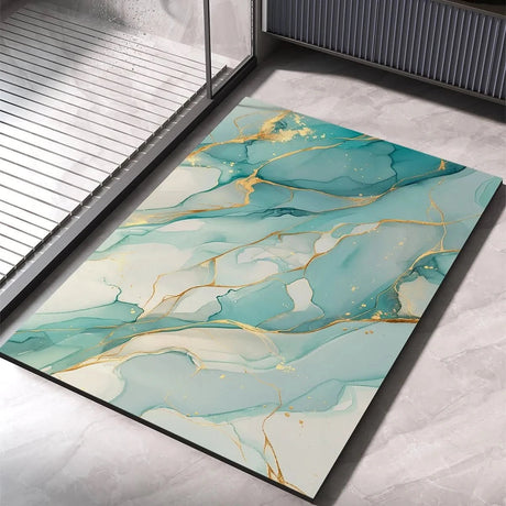 Abstract Marble Bath Mat  Quick-Drying Diatomaceous Earth - Product showcase