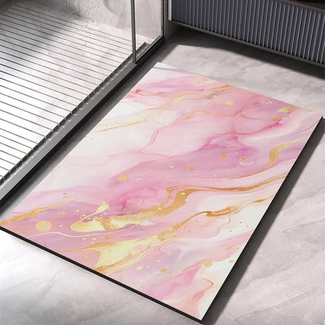 Abstract Marble Bath Mat  Quick-Drying Diatomaceous Earth - Product detail 14