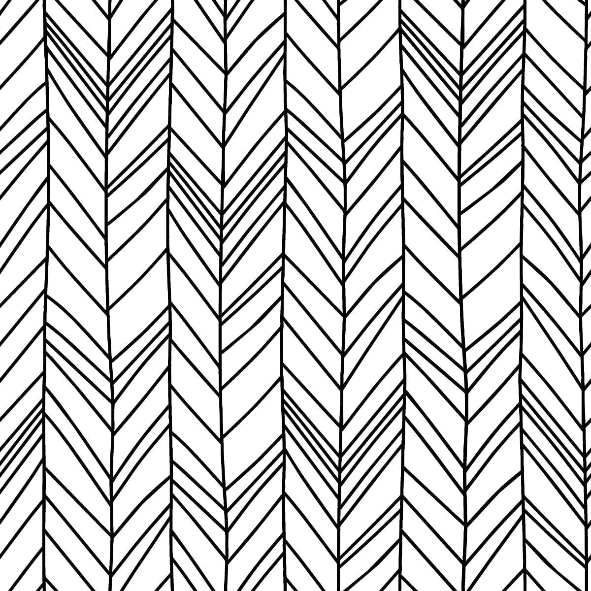 Geometric Mural Wallpaper | Modern Chevron Pattern in Black and White