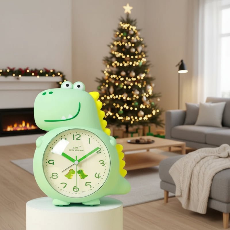 Kids Dinosaur Alarm Clock  Silent Green Character Design - Product detail 4