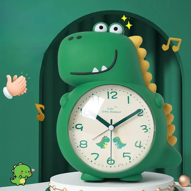 Kids Dinosaur Alarm Clock  Silent Green Character Design - Product detail 6