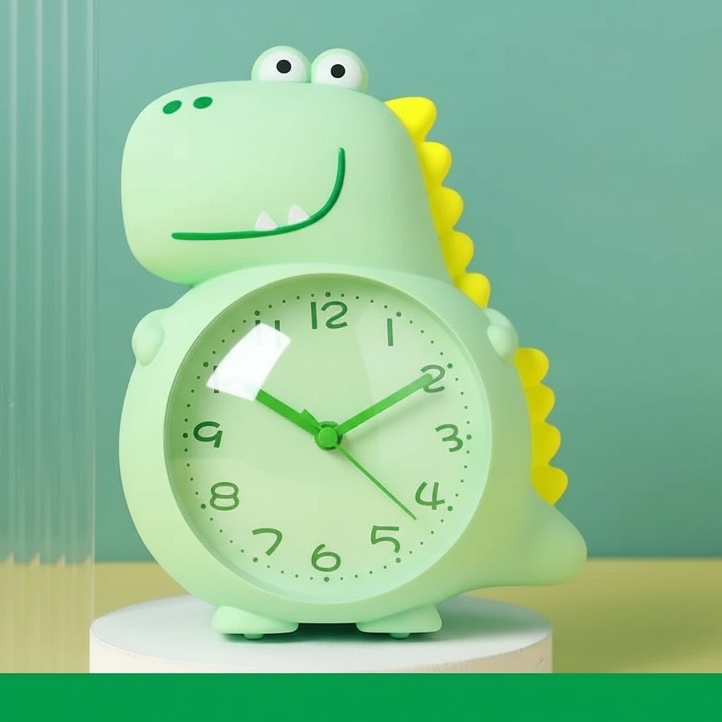 Kids Dinosaur Alarm Clock  Silent Green Character Design - Product detail 8