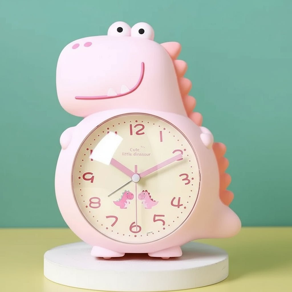 Kids Dinosaur Alarm Clock  Silent Green Character Design - Product detail 9
