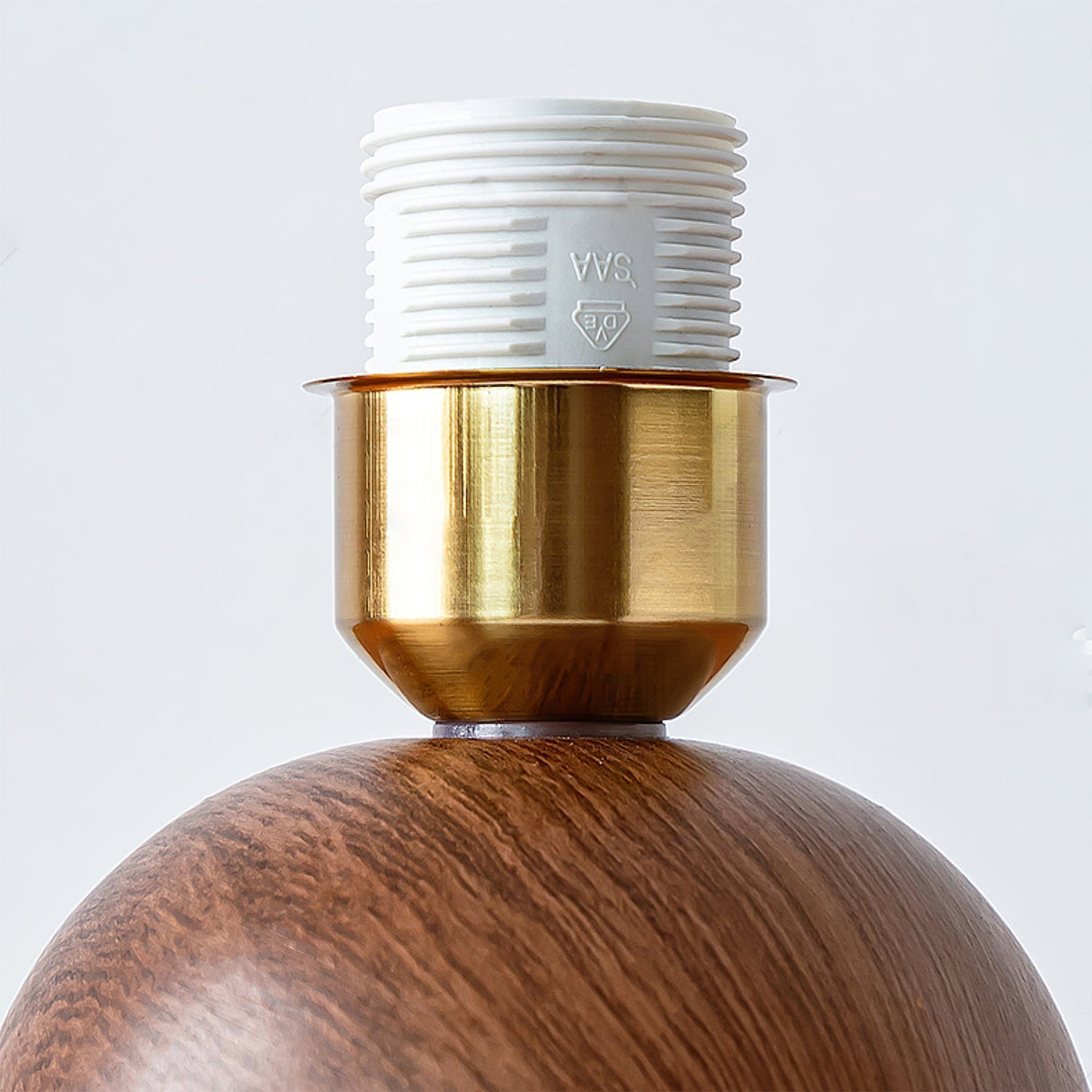 Modern Table Lamp  Walnut Base White Fabric Shade - Product detail 7