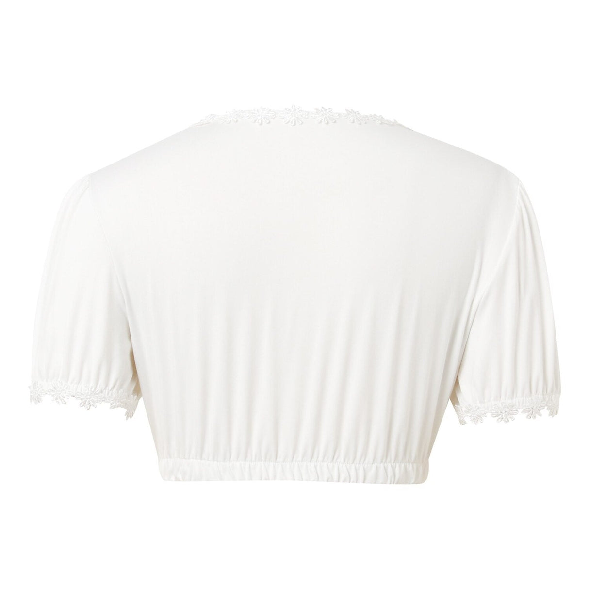 Traditional Dirndl Blouse  Cotton Lace Trim Crop Top - Product example
