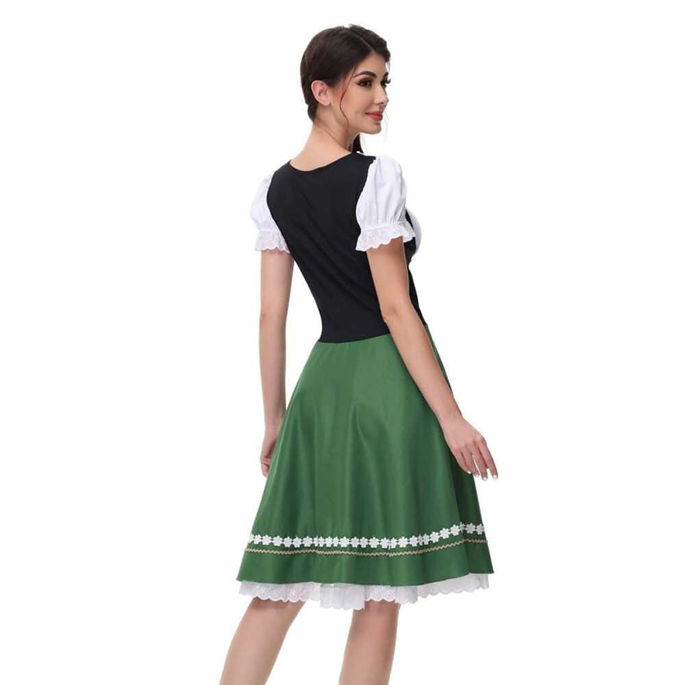 Traditional Dirndl Dress  Bavarian Green with Lace Trim - Product detail 9