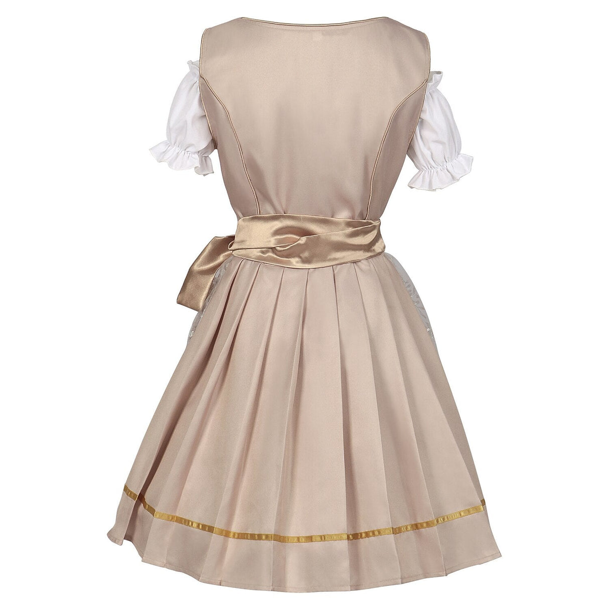 Traditional Dirndl Dress  Sage Green Brocade with Gold Trim - Product detail 7