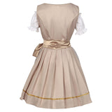Traditional Dirndl Dress  Sage Green Brocade with Gold Trim - Product detail 7