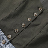 Traditional Dirndl Dress  Olive Green Bodice With Gray Apron - Product detail 9