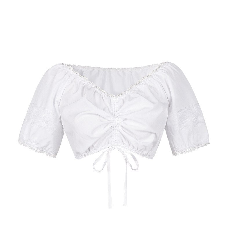 Traditional Dirndl Dress  Floral Pattern with Pink Apron Set - Product detail 6