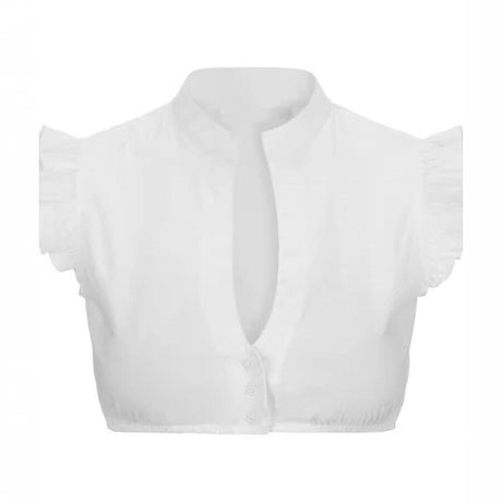 Eyelet Lace Crop Top  White Cotton Broderie Anglaise - Detailed view