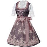 Traditional Dirndl Dress  Floral Lace Embroidery With Apron - Product example