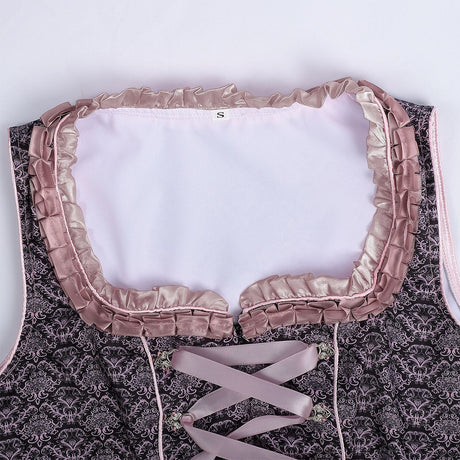 Traditional Dirndl Dress  Floral Lace Embroidery With Apron - Product detail 9