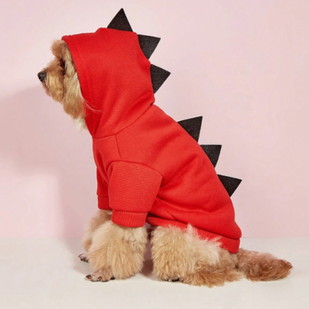 Dog Dinosaur Hoodie  Pet Halloween Costume with Spikes - Product showcase
