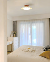 Modern Ceiling Light  Floral Petal Design With Walnut Accent - Product detail 11