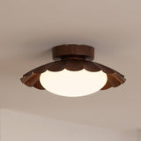 Modern Ceiling Light  Floral Petal Design With Walnut Accent - Product detail 8