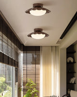 Modern Ceiling Light  Floral Petal Design With Walnut Accent - Product detail 13