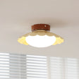 Modern Ceiling Light  Floral Petal Design With Walnut Accent - Product detail 9