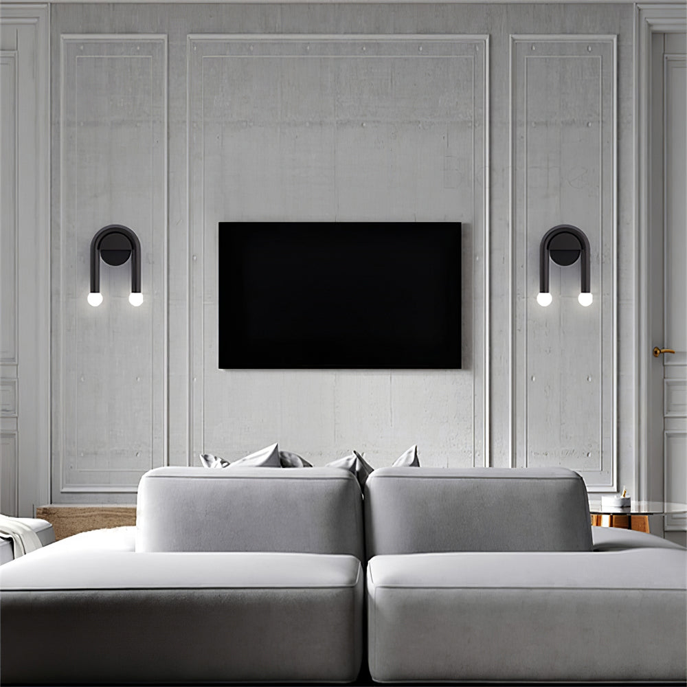 Modern U-Shaped Wall Lamp  Dual Globe LED Design - Product example