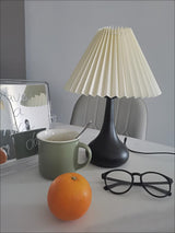 Modern Table Lamp  Black Base With Pleated Shade - Product detail 21