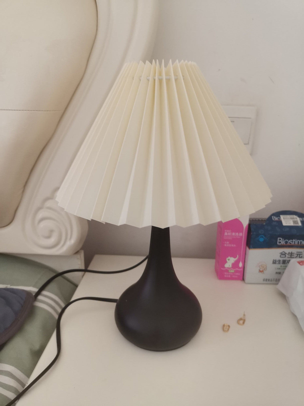 Modern Table Lamp  Black Base With Pleated Shade - Product detail 32