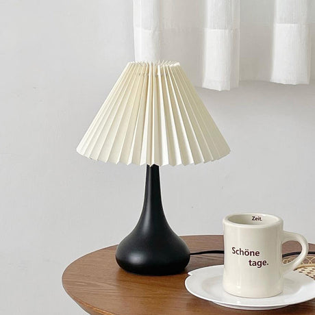 Modern Table Lamp  Black Base With Pleated Shade - Product detail 38