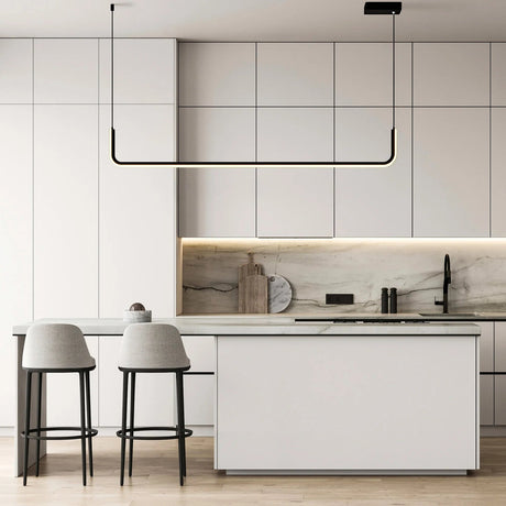Modern Linear Pendant Light  Black LED Bar Design - Product showcase