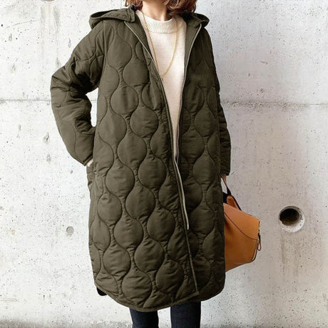 Quilted Winter Coat  Hooded Mid-Length Design - Product detail 4