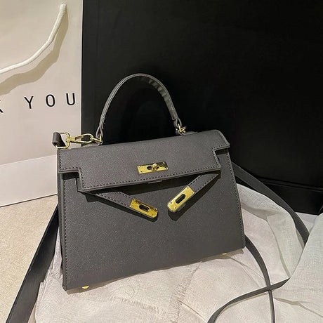 Luxury Leather Mini Bag  Structured Orange Design With Gold Hardware - Product detail 9