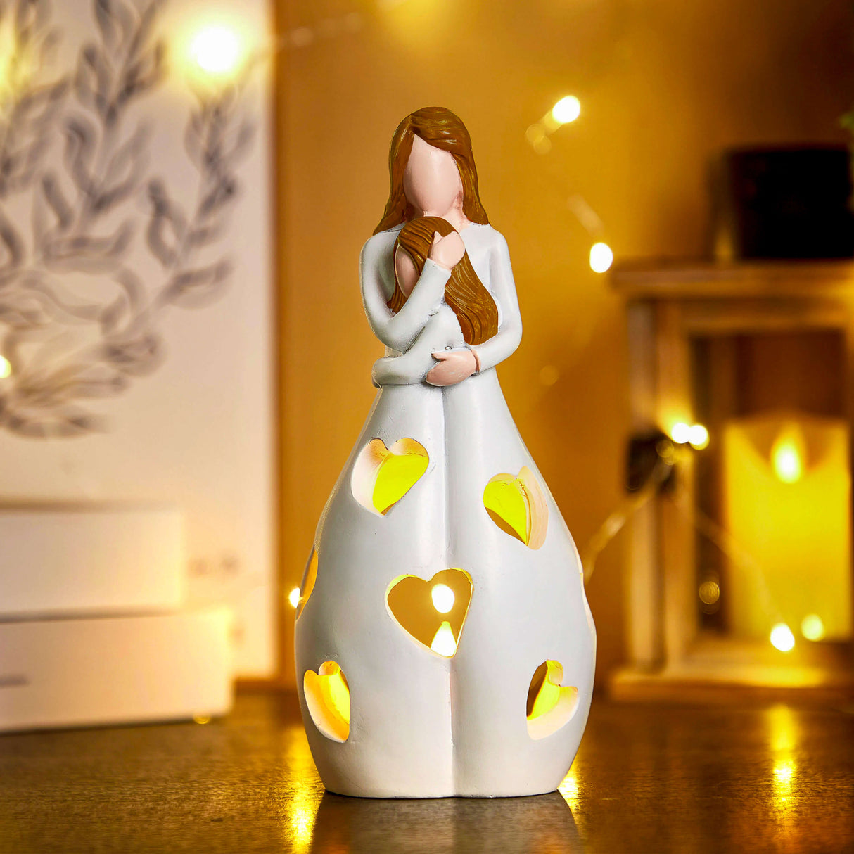 Love Heart Table Lamp  Ceramic Mother Child Design - Product example