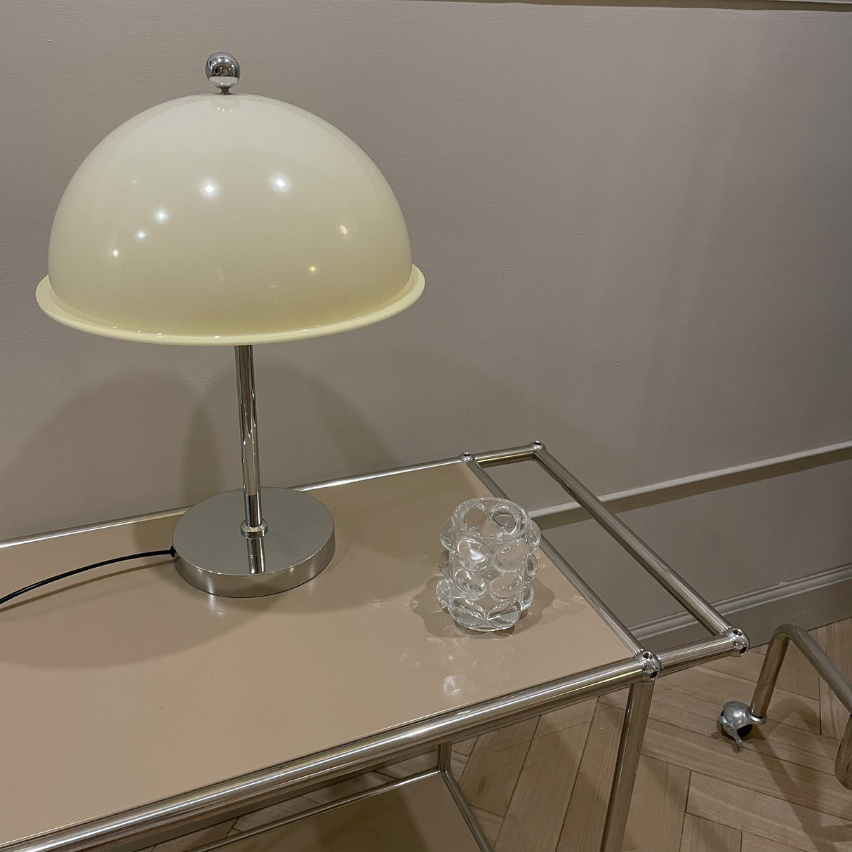 Modern Table Lamp  Aqua Dome Shade With Chrome Base - Product detail 15