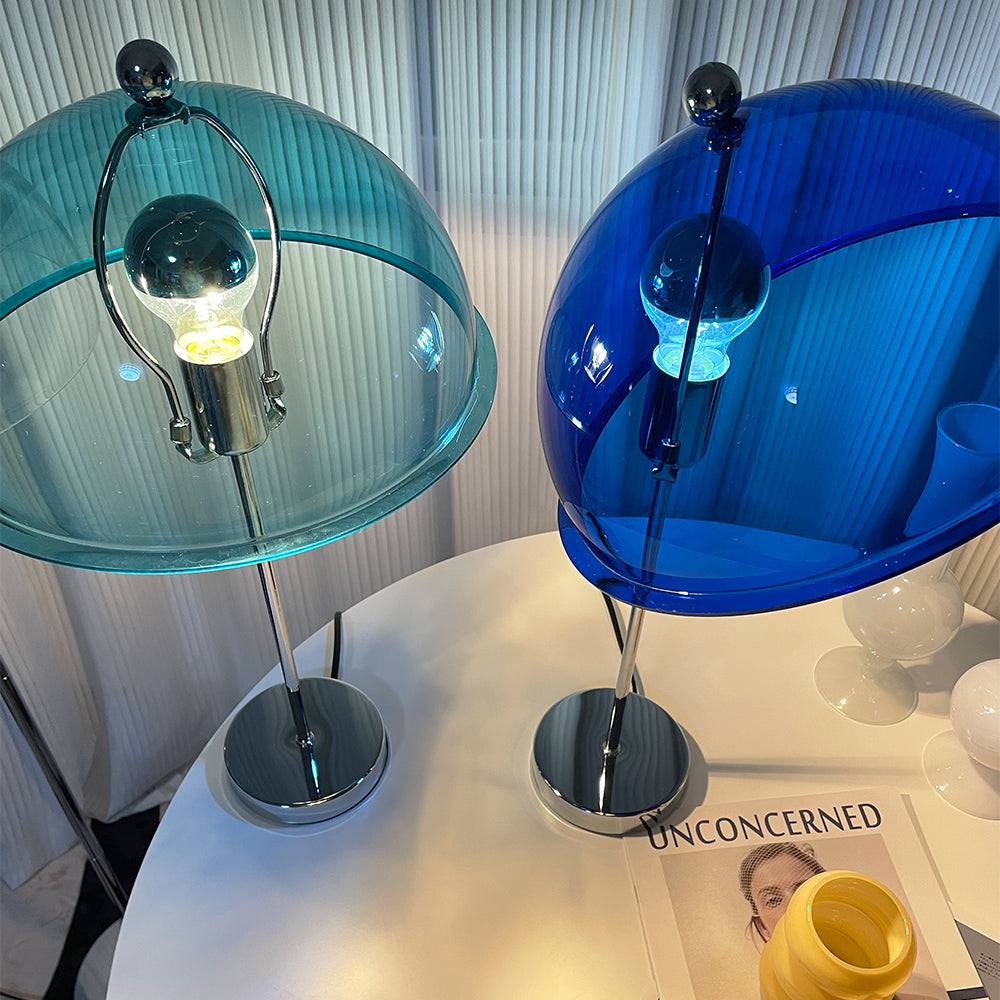 Modern Table Lamp  Aqua Dome Shade With Chrome Base - Product detail 21