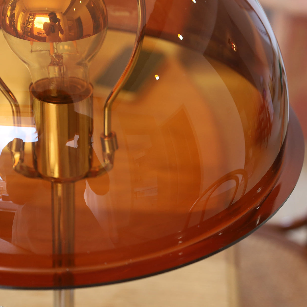 Modern Table Lamp  Aqua Dome Shade With Chrome Base - Product detail 23