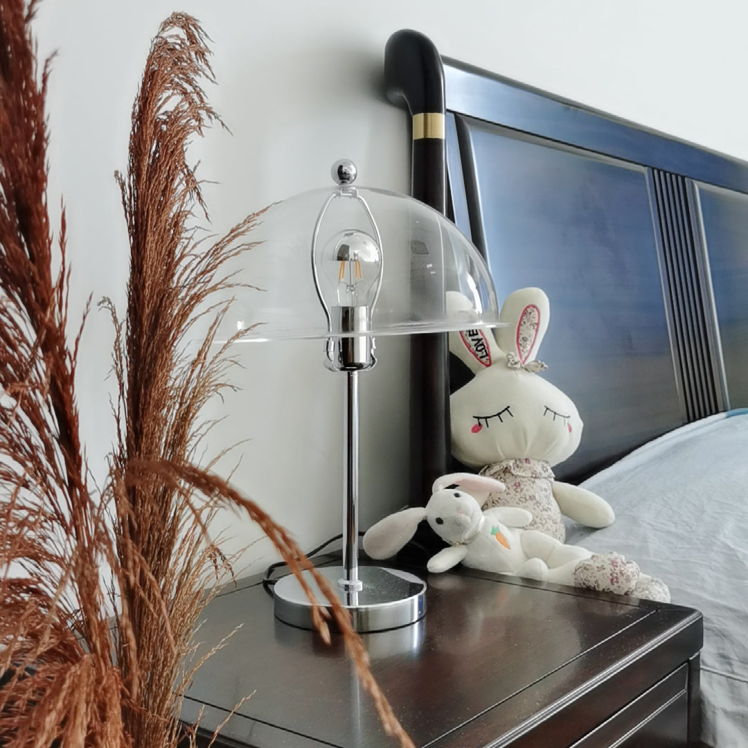 Modern Table Lamp  Aqua Dome Shade With Chrome Base - Product detail 26