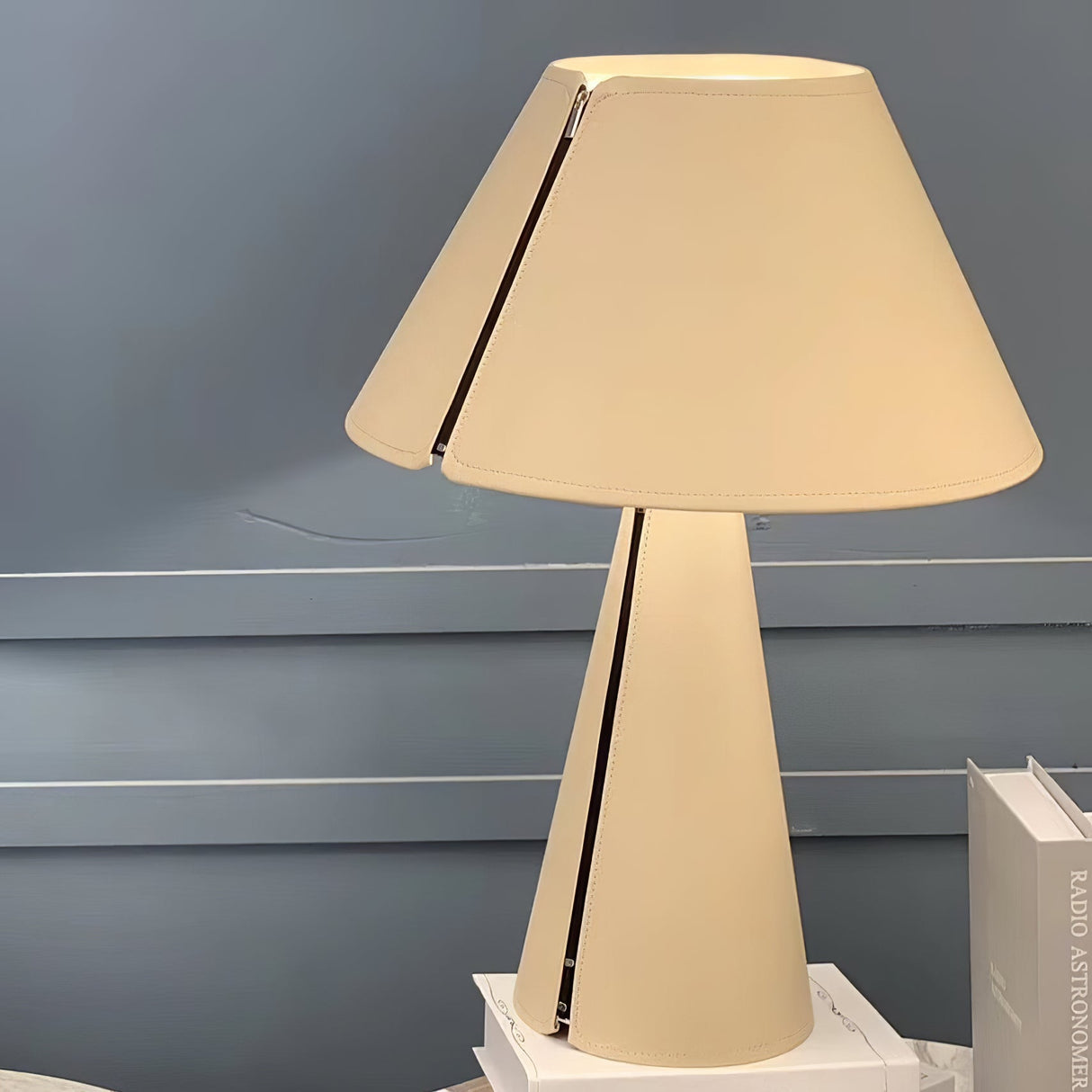Modern Leather Table Lamp  Zipper Detail Design - Product example