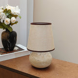 Travertine Table Lamp  Natural Stone Base With Linen Shade - Product detail 4