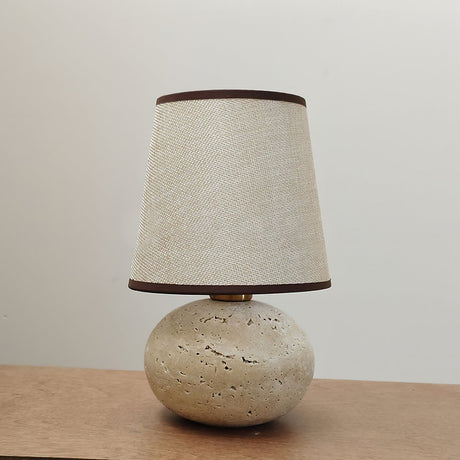 Travertine Table Lamp  Natural Stone Base With Linen Shade - Product detail 10