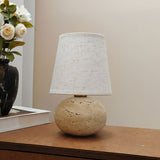 Travertine Table Lamp  Natural Stone Base With Linen Shade - Product detail 8