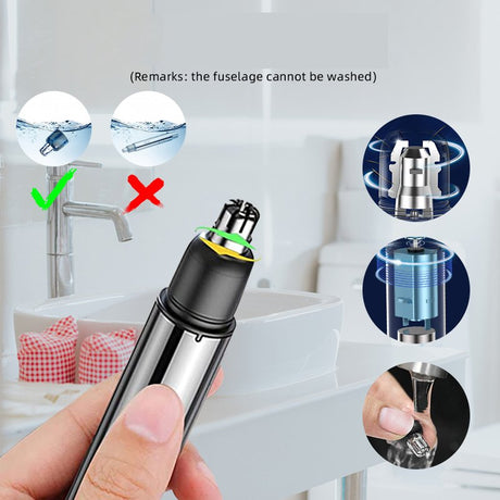 Professional Nose Hair Trimmer  USB Rechargeable Precision Grooming Device - Product detail 6