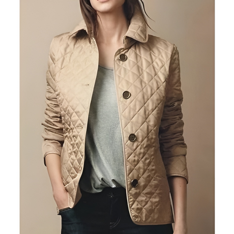 Quilted Cotton Jacket  Diamond Pattern Burgundy Design - Product detail 4