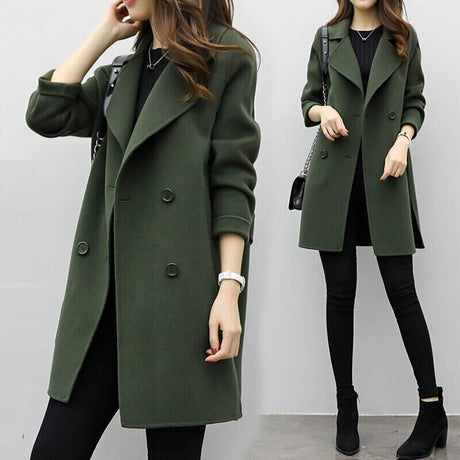Classic Wool Blend Winter Coat  Tailored Long Design - Product detail 6