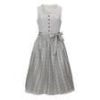 Traditional Dirndl Dress  Striped Bodice With Floral Skirt - Product showcase