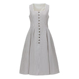 Traditional Dirndl Dress  Striped Bodice With Floral Skirt - Product example
