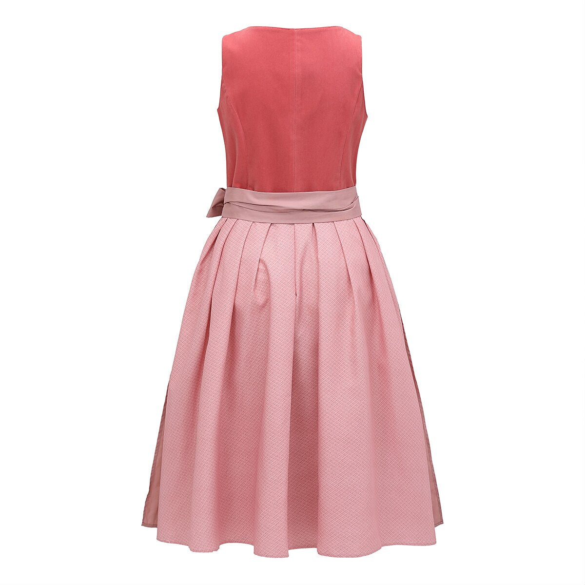 Traditional Dirndl Dress  Vintage Rose Cotton With Bow Apron - Product example