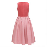 Traditional Dirndl Dress  Vintage Rose Cotton With Bow Apron - Product detail 5