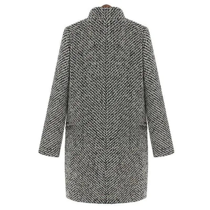 Houndstooth Winter Coat  Tailored Wool Blend Design - Product detail 4
