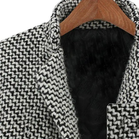 Houndstooth Winter Coat  Tailored Wool Blend Design - Product detail 5