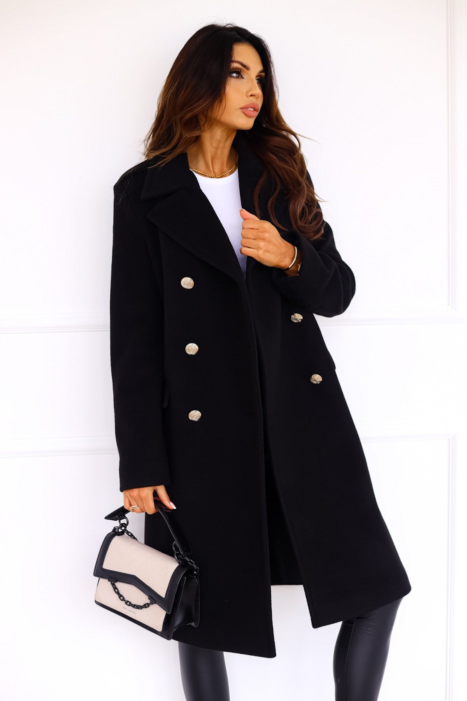 Classic Wool Winter Coat  Double-Breasted Long Tailored Design - Product detail 5
