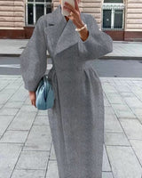 Elegant Winter Wool Coat  Double Breasted with Structured Lapel - Product detail 8
